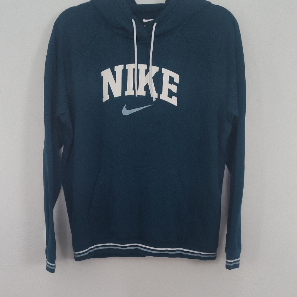 Nike Men's Teal Hoodie with White Accents